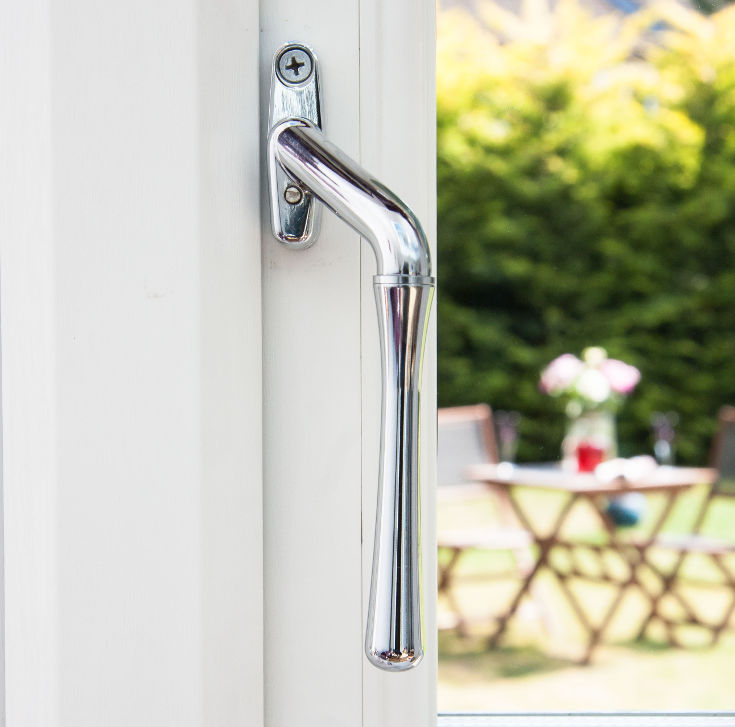 Window handles for sale in the UK - chrome teardrop